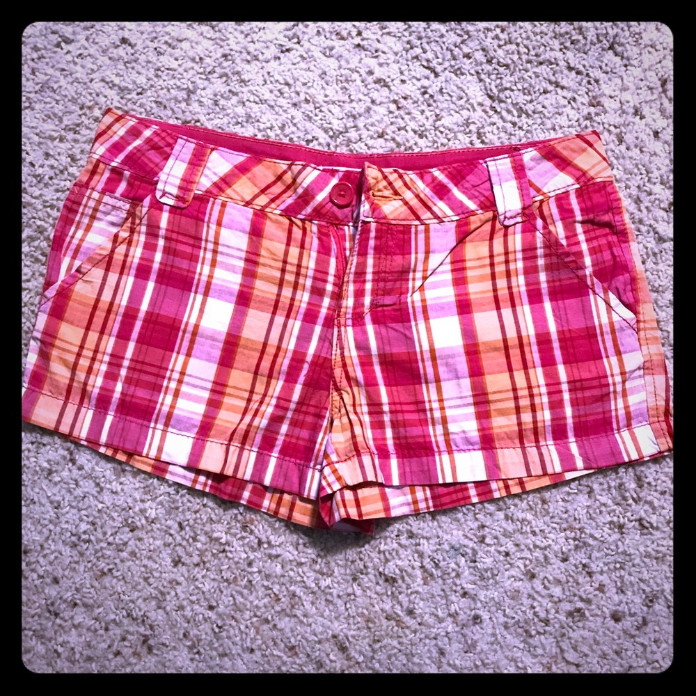 Plaid knit shorts